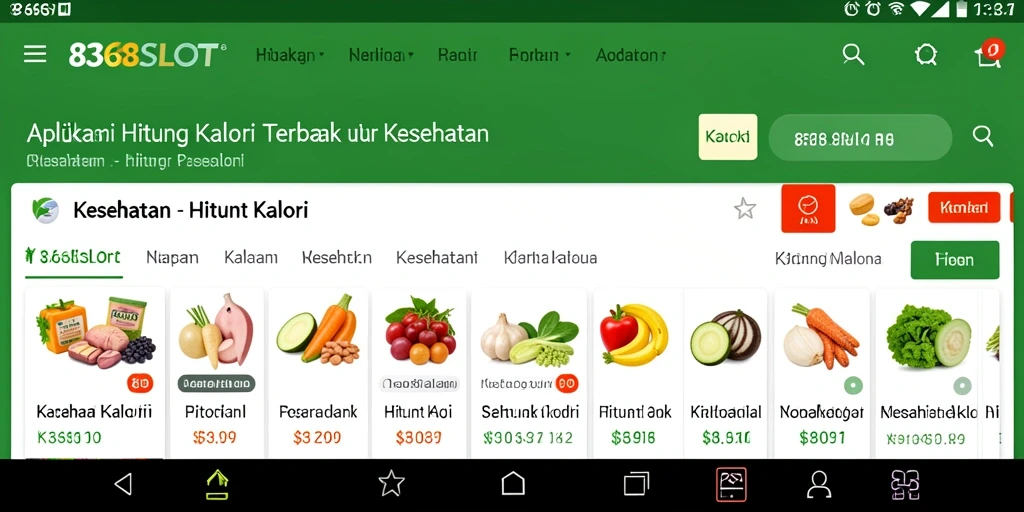 Antarmuka aplikasi Hitung Kalori yang intuitif dan informatif.