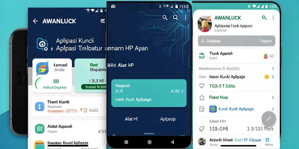 Antarmuka aplikasi AWANLUCK yang user-friendly untuk kunci aplikasi.