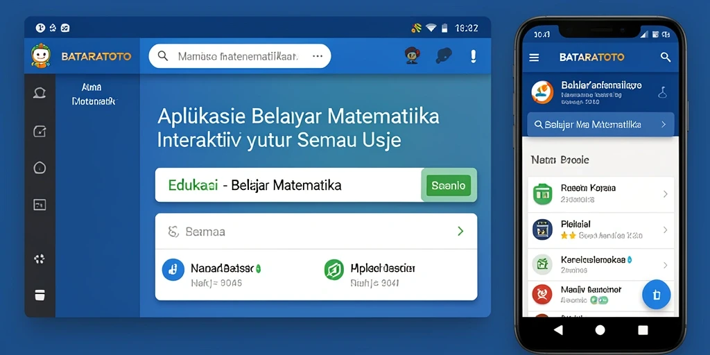 Tampilan antarmuka aplikasi BATARATOTO yang interaktif untuk belajar matematika.