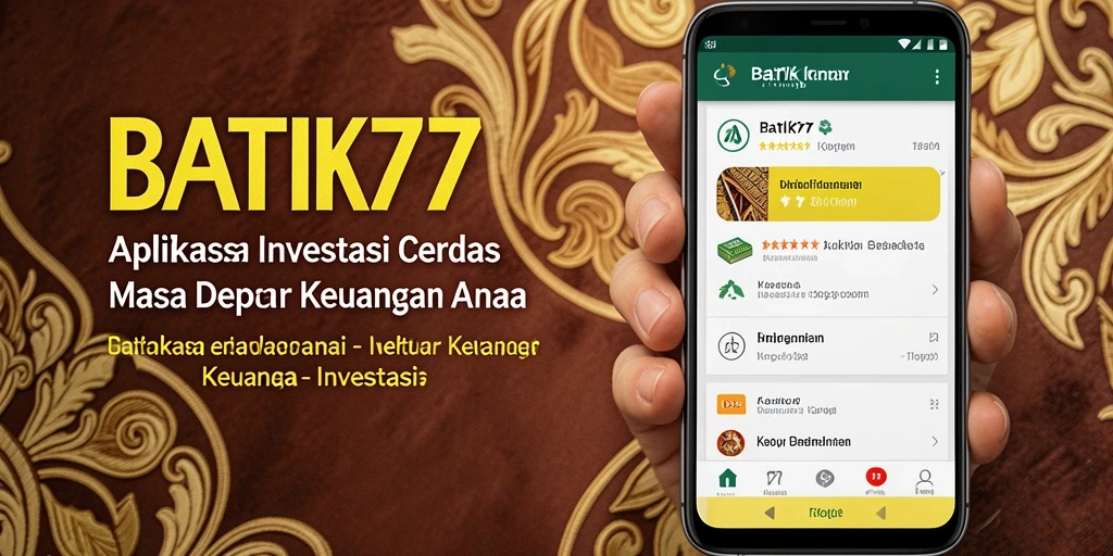 Antarmuka aplikasi BATIK77 dengan fitur investasi lengkap.