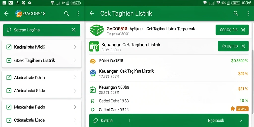 Screenshot utama GACOR518 menampilkan antarmuka cek tagihan listrik.