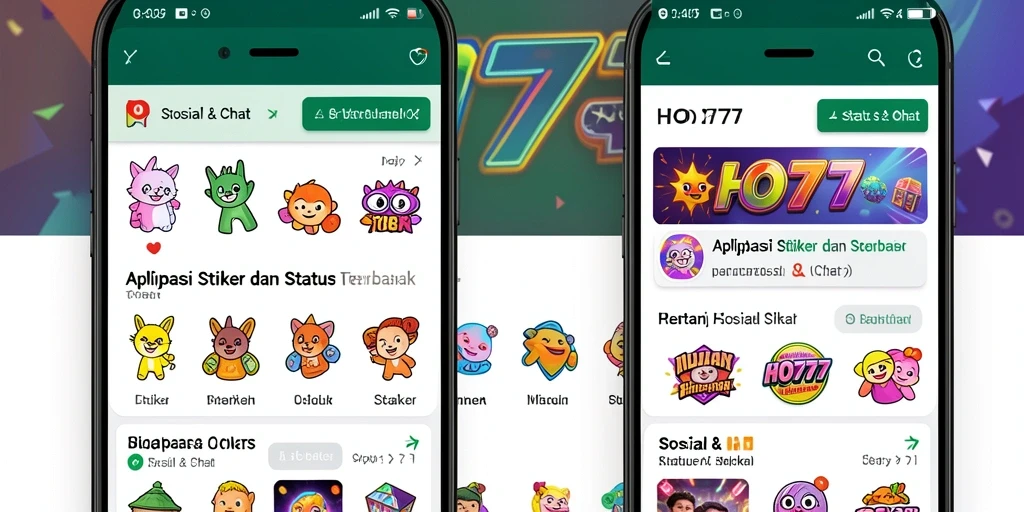 Antarmuka HO777 yang intuitif dan stiker yang beragam.