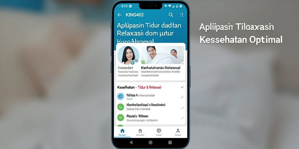 Antarmuka KING403 menampilkan pilihan suara relaksasi yang beragam dan mudah dijelajahi.