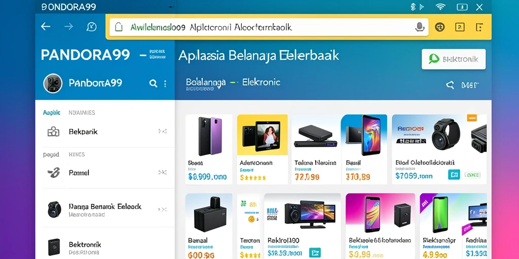 Antarmuka pengguna PANDORA99 yang sederhana dan modern.