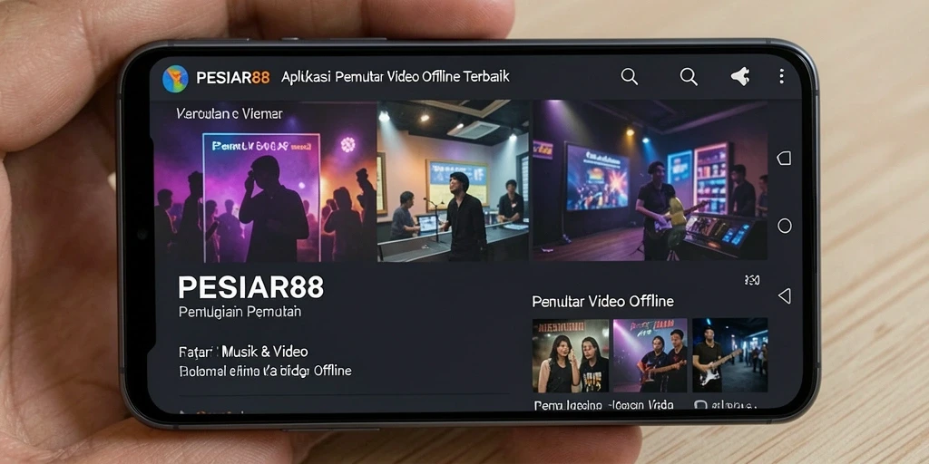 Tampilan antarmuka PESIAR88 yang user-friendly untuk pemutar video offline.
