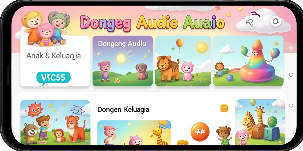 Antarmuka VC55 yang memudahkan anak-anak untuk memilih dongeng.