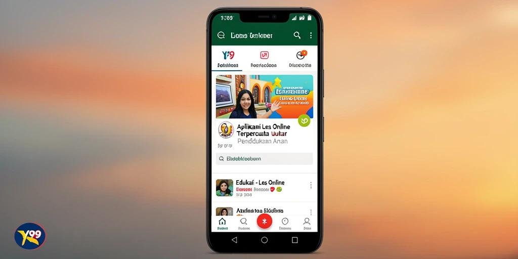 Tampilan antarmuka Y89 yang modern dan intuitif untuk Les Online.