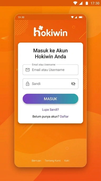 Masuk Akun Hokiwin untuk Pengguna Android